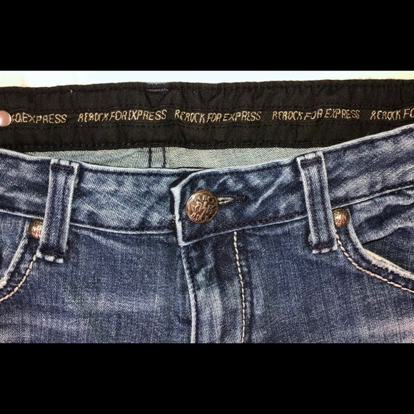 Rerock Express Womens Blue Jeans Bootcut Size 6s - Picture 5 of 10